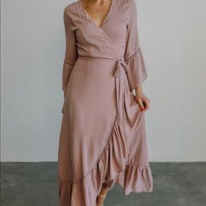 Baltic Born DANIELLA WRAP DRESS IN DUSTY PINK